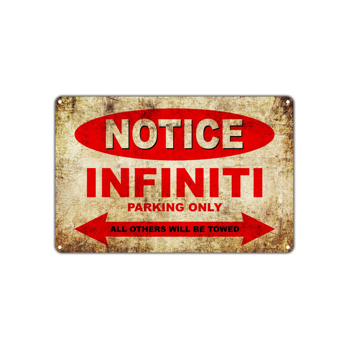 Notice Infiniti Parking Only Others Will Be Towed Cars Novelty Vintage Retro Decor Metal Aluminum