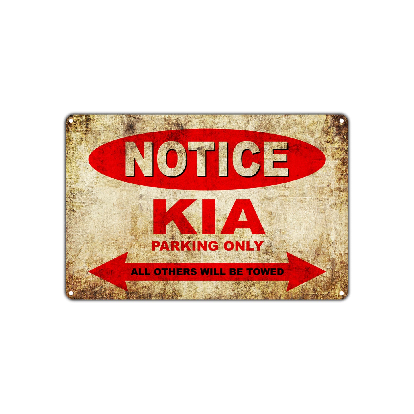Notice Kia Parking Only All Others Will Be Towed Cars Novelty Vintage Retro Decor Metal Aluminum