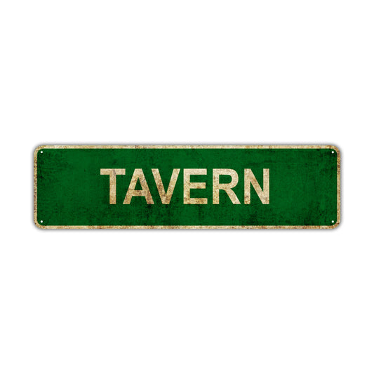 Tavern Vintage Retro Street Sign Rustic Metal Aluminum Decor Wall Shop Man Cave Bar Gift