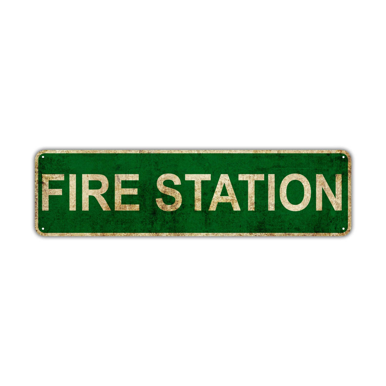 Fire Station Vintage Retro Street Sign Rustic Metal Aluminum Decor Wall Shop Man Cave Bar Gift