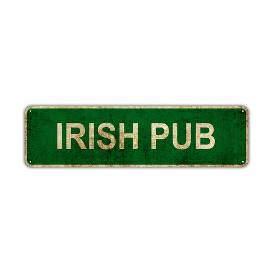 Irish Pub Vintage Retro Street Sign Rustic Metal Aluminum Decor Wall Shop Man Cave Bar Gift