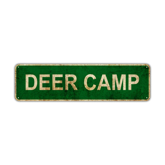 Deer Camp Vintage Retro Street Sign Rustic Metal Aluminum Decor Wall Shop Man Cave Bar Gift