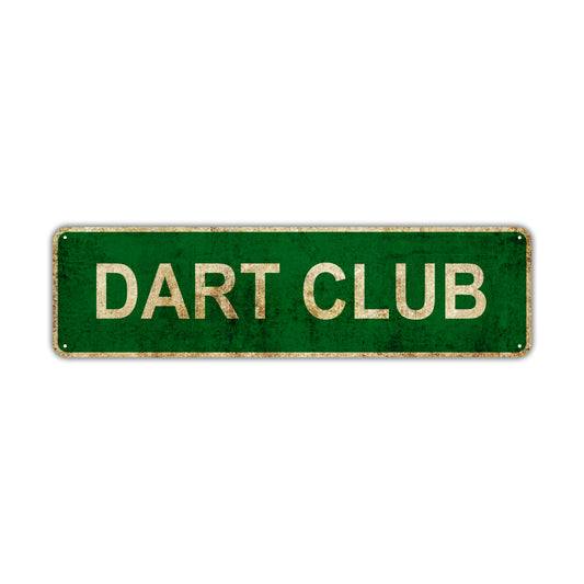 Dart Club Vintage Retro Street Sign Rustic Metal Aluminum Decor Wall Shop Man Cave Bar Gift