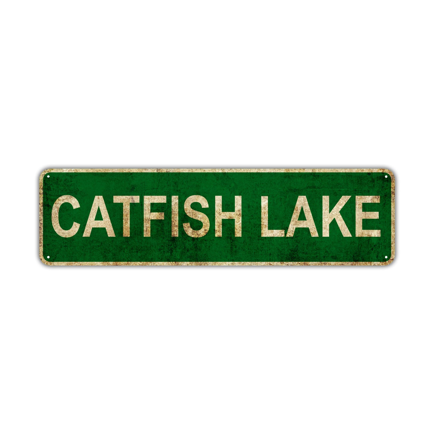 Catfish Lake Vintage Retro Street Sign Rustic Metal Aluminum Decor Wall Shop Man Cave Bar Gift