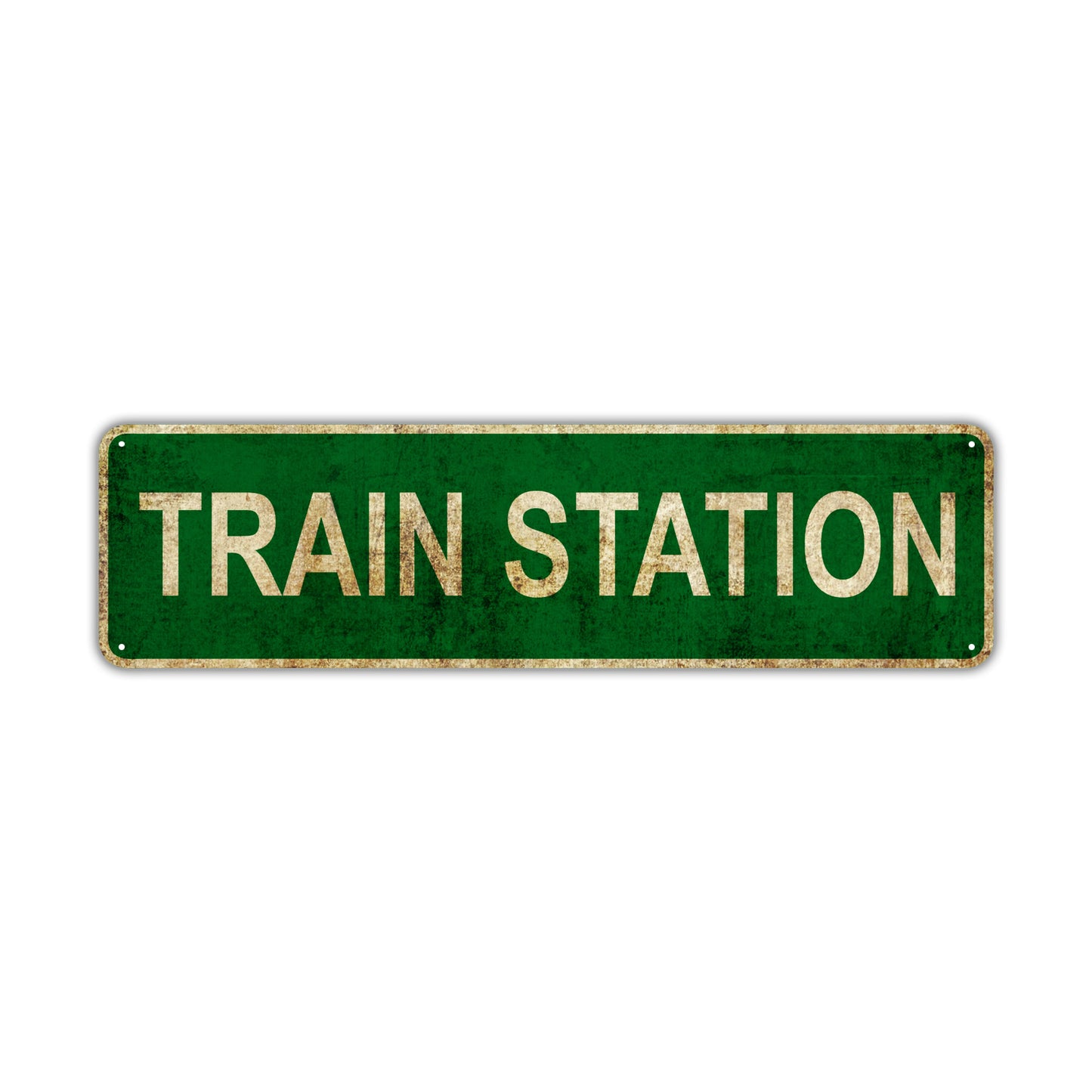 Train Station Vintage Retro Street Sign Rustic Metal Aluminum Decor Wall Shop Man Cave Bar Gift