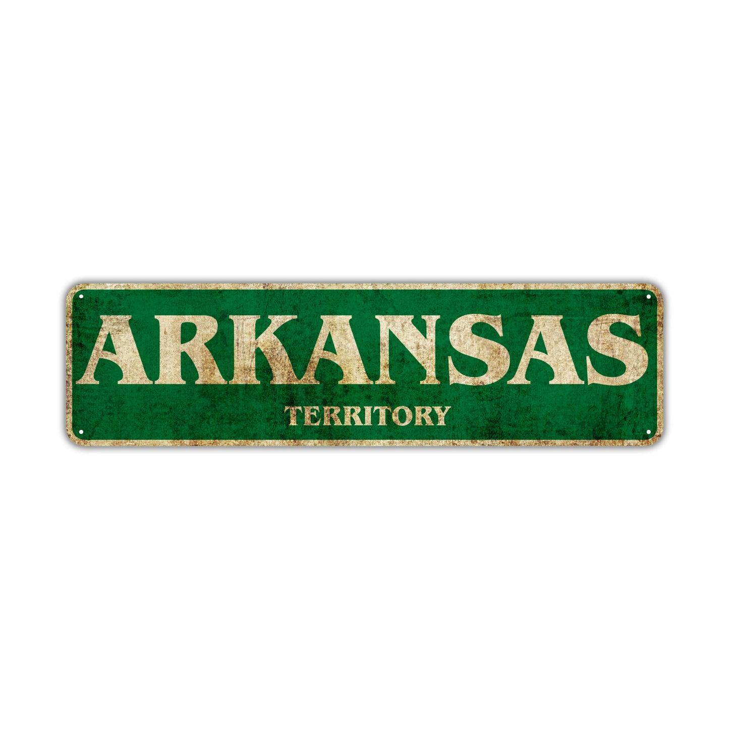 Arkansas Territory Vintage Retro Street Sign Rustic Metal Aluminum Decor Wall Shop Man Cave Bar Gift