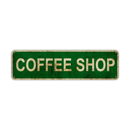 Coffee Shop Vintage Retro Street Sign Rustic Metal Aluminum Decor Wall Shop Man Cave Bar Gift
