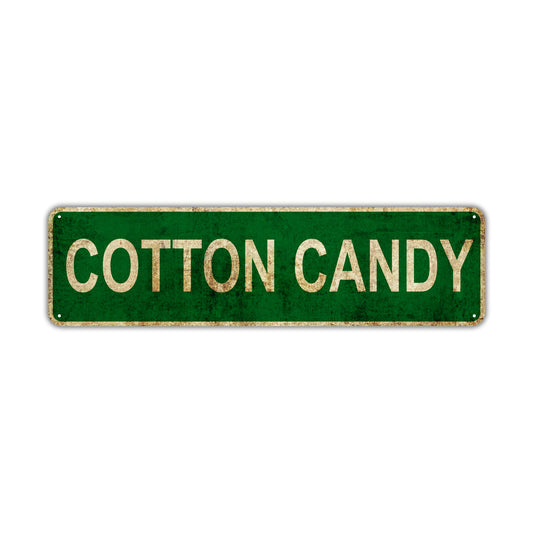 Cotton Candy Vintage Retro Street Sign Rustic Metal Aluminum Decor Wall Shop Man Cave Bar Gift
