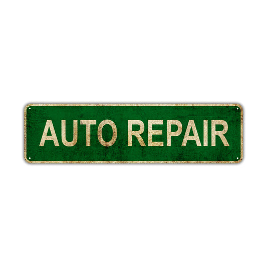 Auto Repair Vintage Retro Street Sign Rustic Metal Aluminum Decor Wall Shop Man Cave Bar Gift