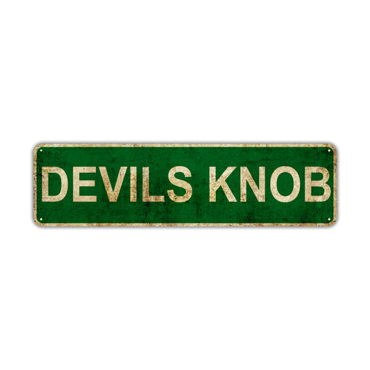 Devils Knob Vintage Retro Street Sign Rustic Metal Aluminum Decor Wall Shop Man Cave Bar Gift