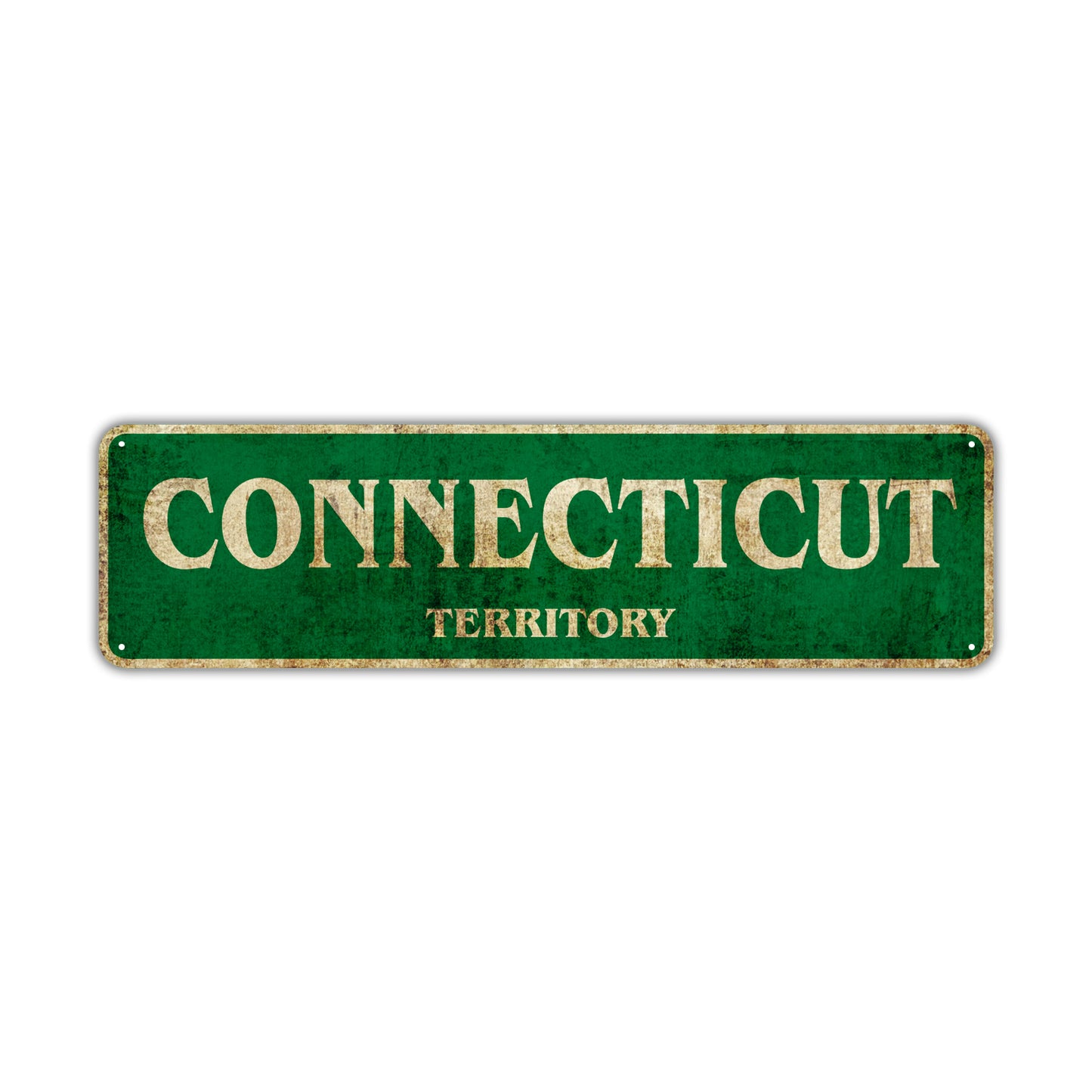 Connecticut Territory Vintage Retro Street Sign Rustic Metal Aluminum Decor Wall Shop Man Cave Bar Gift