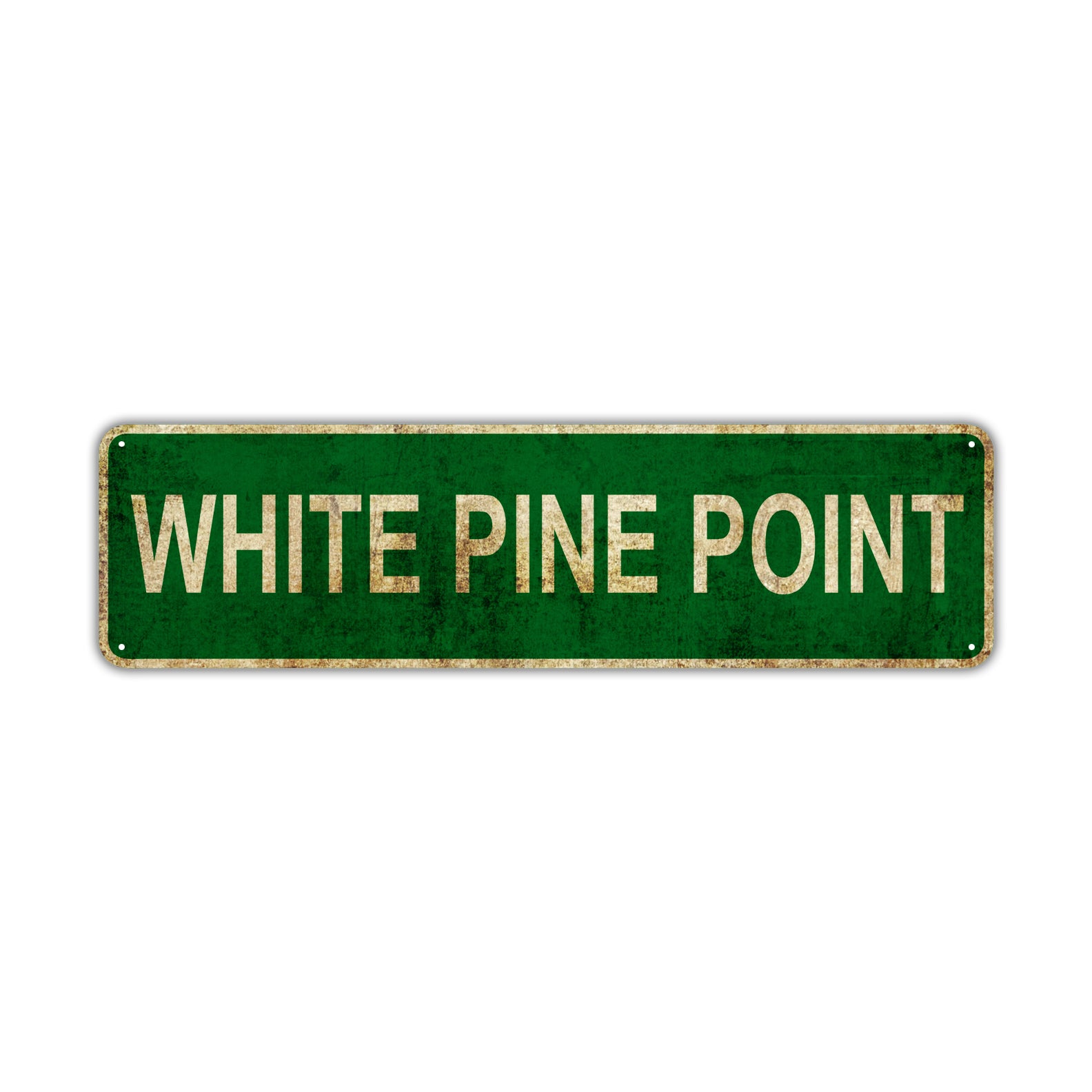White Pine Point Vintage Retro Street Sign Rustic Metal Aluminum Decor Wall Shop Man Cave Bar Gift