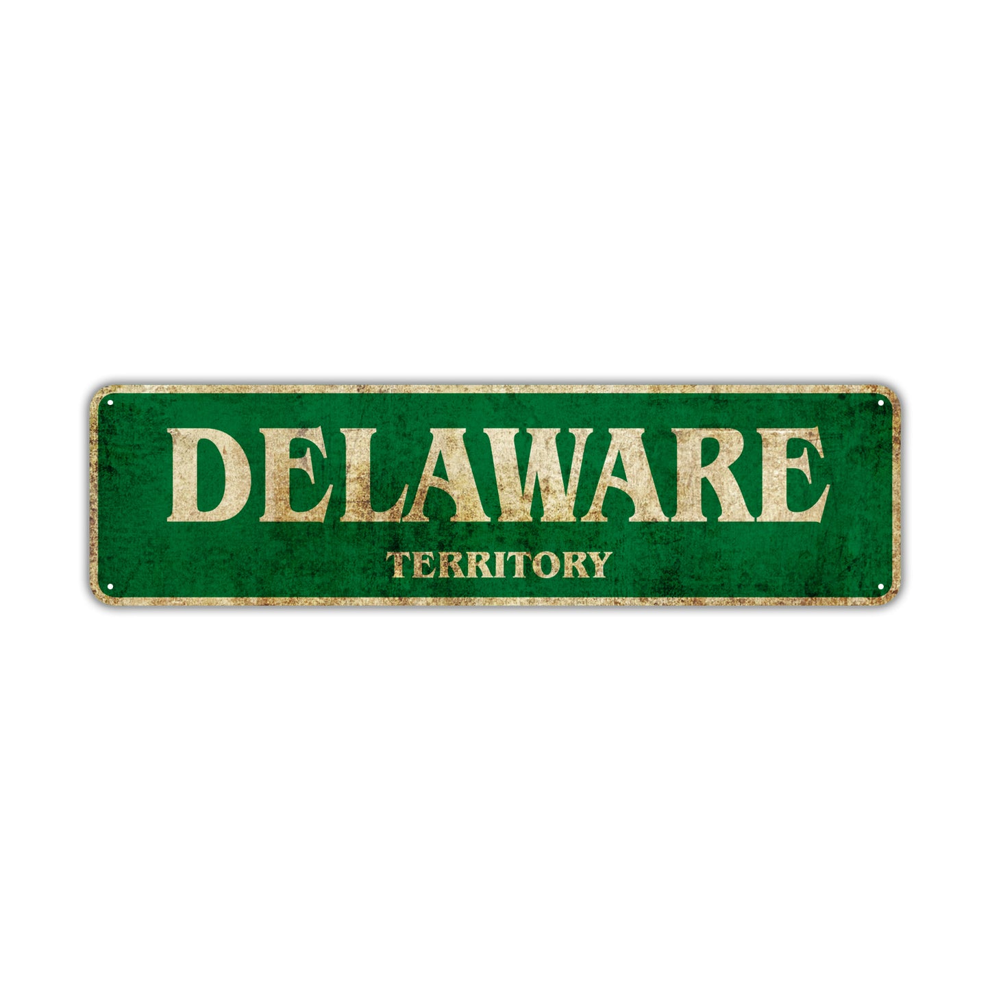 Delaware Territory Vintage Retro Street Sign Rustic Metal Aluminum Decor Wall Shop Man Cave Bar Gift