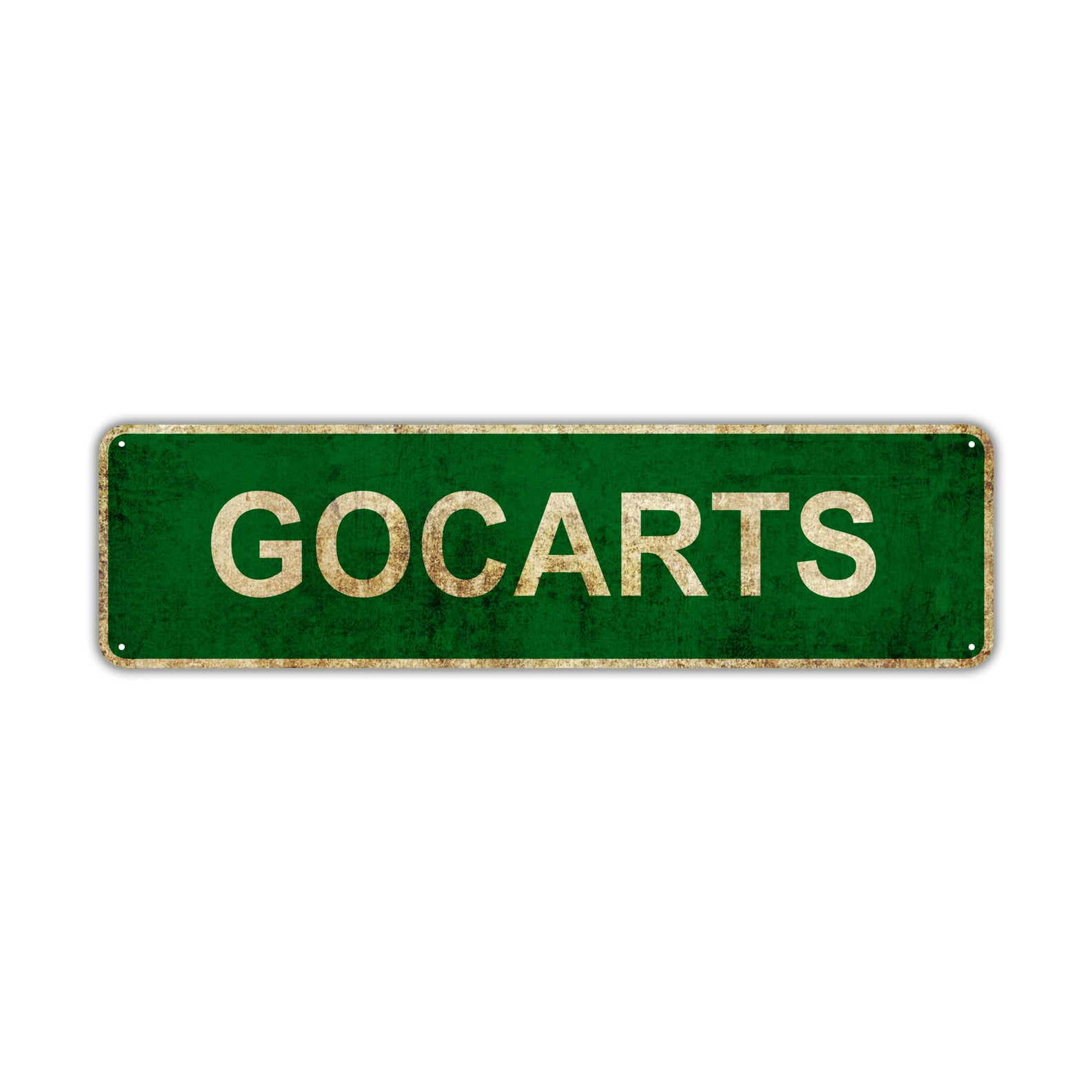 Gocarts Vintage Retro Street Sign Rustic Metal Aluminum Decor Wall Shop Man Cave Bar Gift