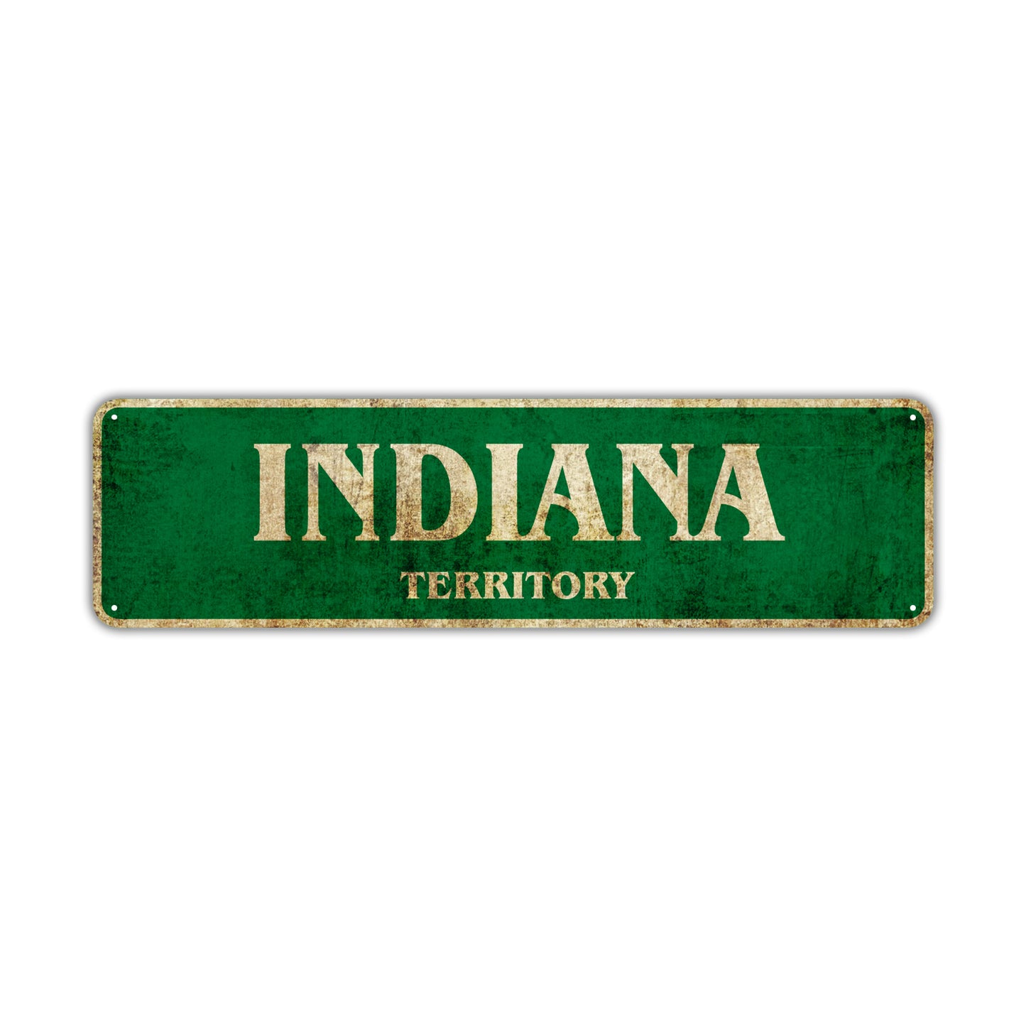 Indiana Territory Vintage Retro Street Sign Rustic Metal Aluminum Decor Wall Shop Man Cave Bar Gift
