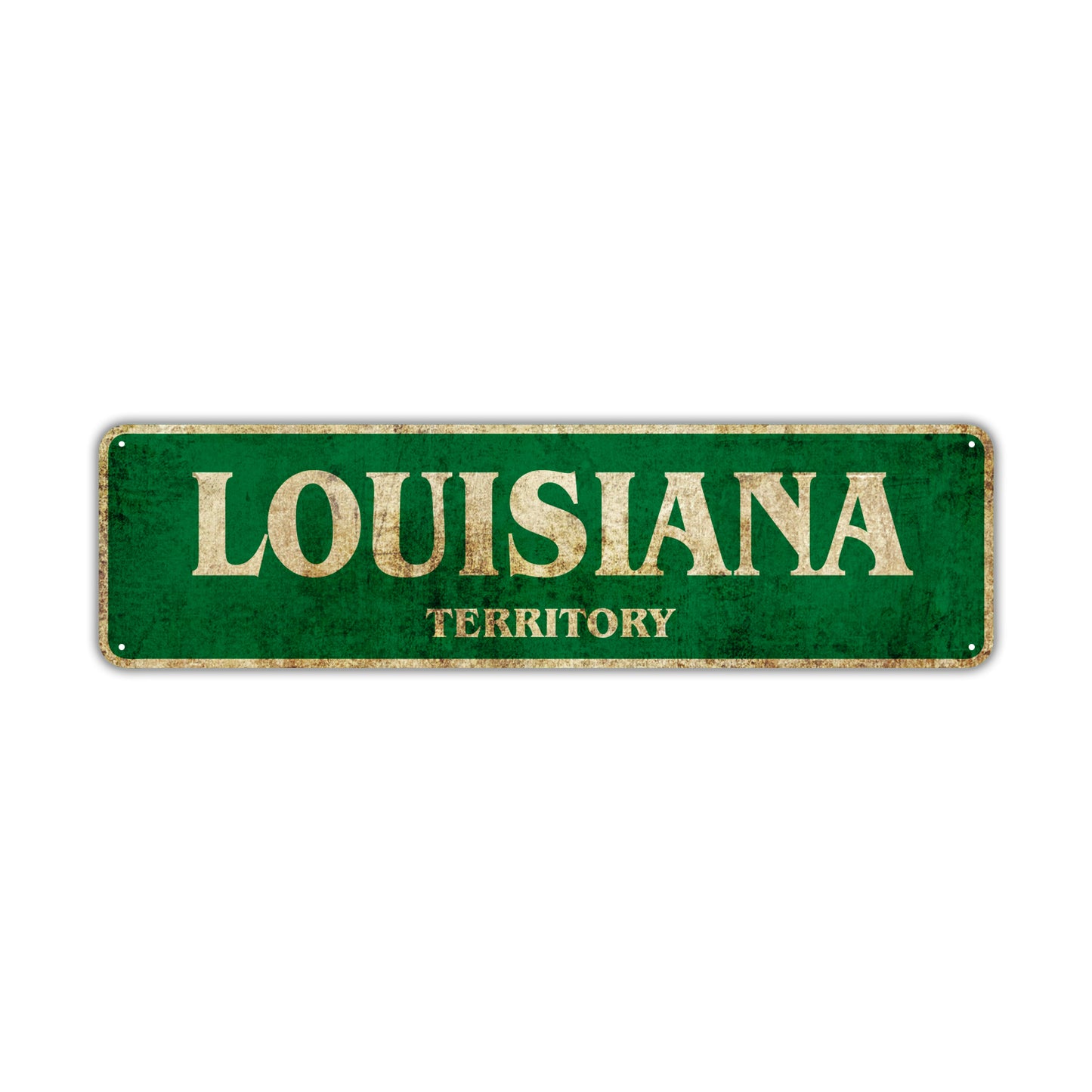 Louisiana Territory Vintage Retro Street Sign Rustic Metal Aluminum Decor Wall Shop Man Cave Bar Gift