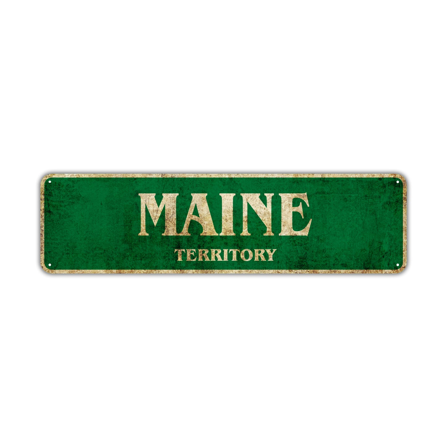 Maine Territory Vintage Retro Street Sign Rustic Metal Aluminum Decor Wall Shop Man Cave Bar Gift