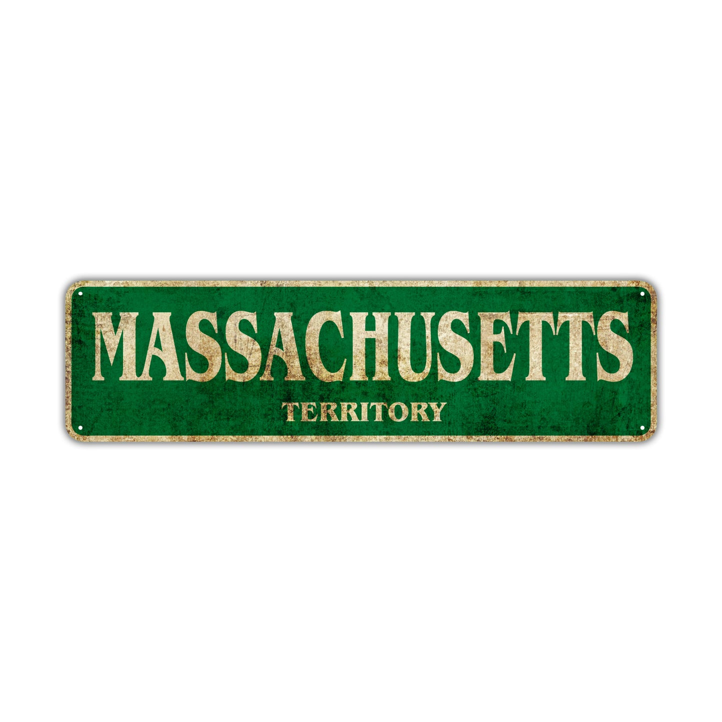 Massachusetts Territory Vintage Retro Street Sign Rustic Metal Aluminum Decor Wall Shop Man Cave Bar Gift