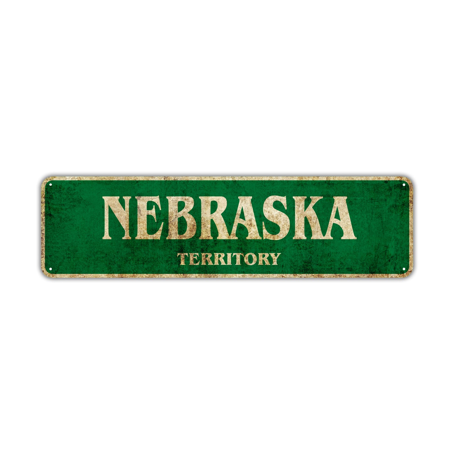 Nebraska Territory Vintage Retro Street Sign Rustic Metal Aluminum Decor Wall Shop Man Cave Gift
