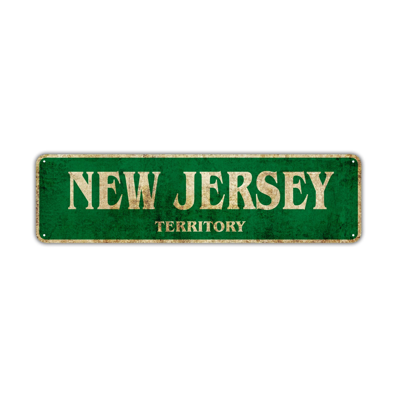New Jersey Territory Vintage Retro Street Sign Rustic Metal Aluminum Decor Wall Shop Man Gift