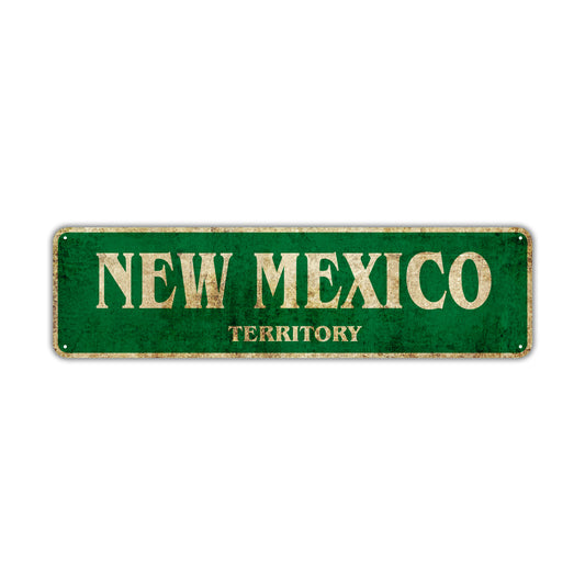 New Mexico Territory Vintage Retro Street Sign Rustic Metal Aluminum Decor Wall Shop Man Gift