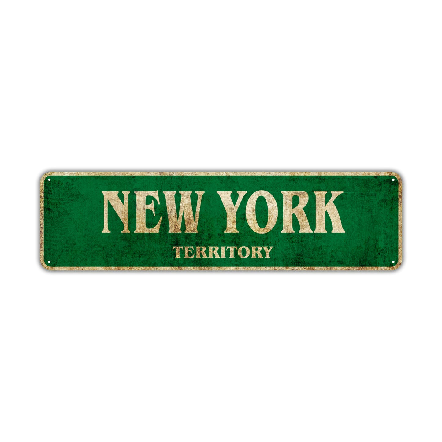 New York Territory Vintage Retro Street Sign Rustic Metal Aluminum Decor Wall Shop Man Gift