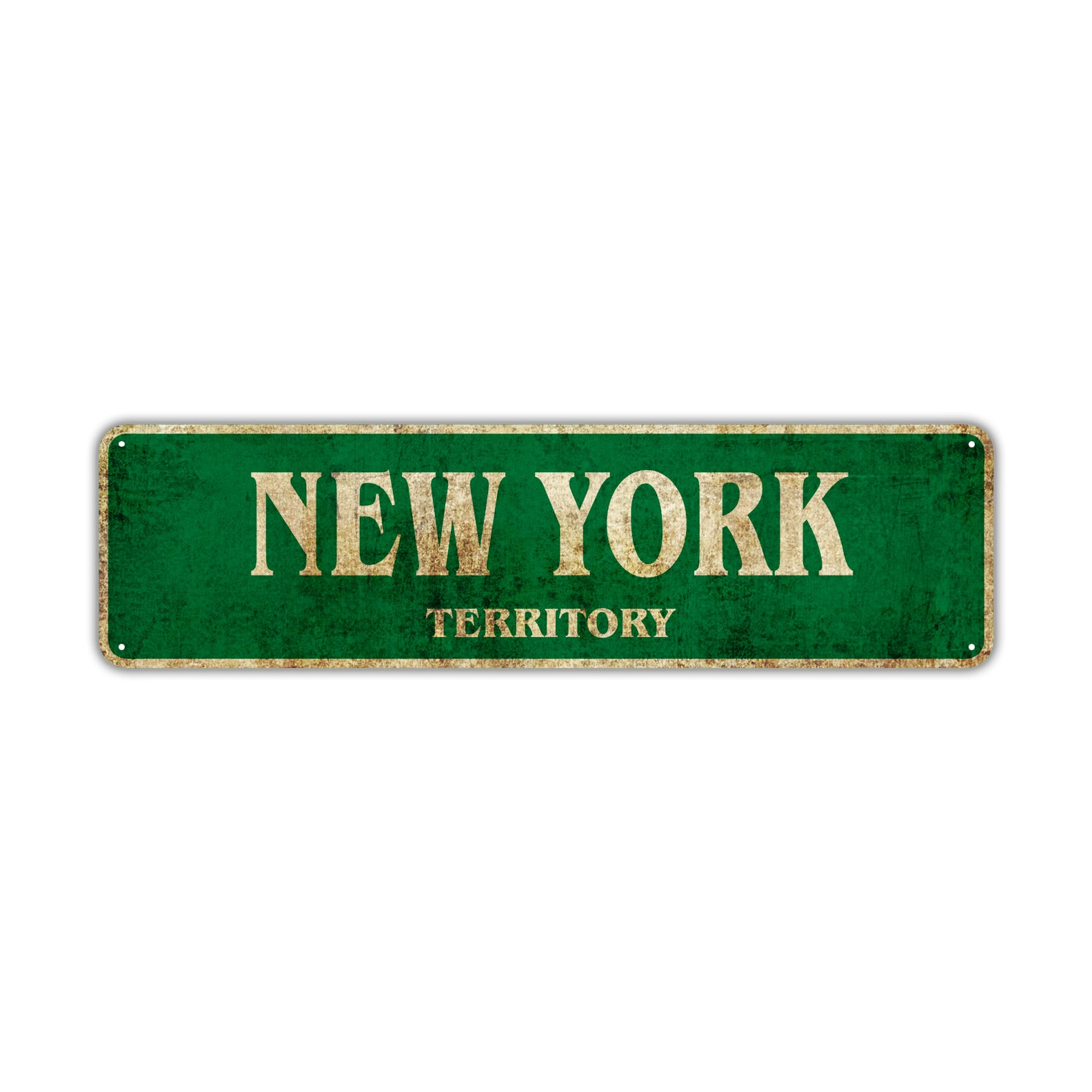 New York Territory Vintage Retro Street Sign Rustic Metal Aluminum Decor Wall Shop Man Gift
