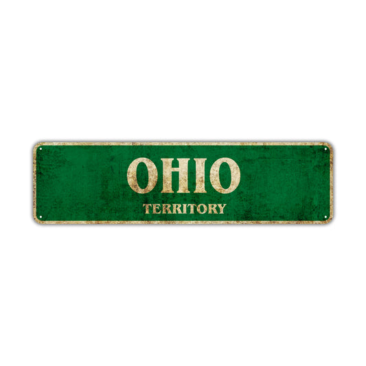 Ohio Territory Vintage Retro Street Sign Rustic Metal Aluminum Decor Wall Man Shop Cave Bar Gift