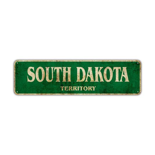 South Dakota Territory Vintage Retro Street Sign Rustic Metal Aluminum Decor Wall Man Shop Gift