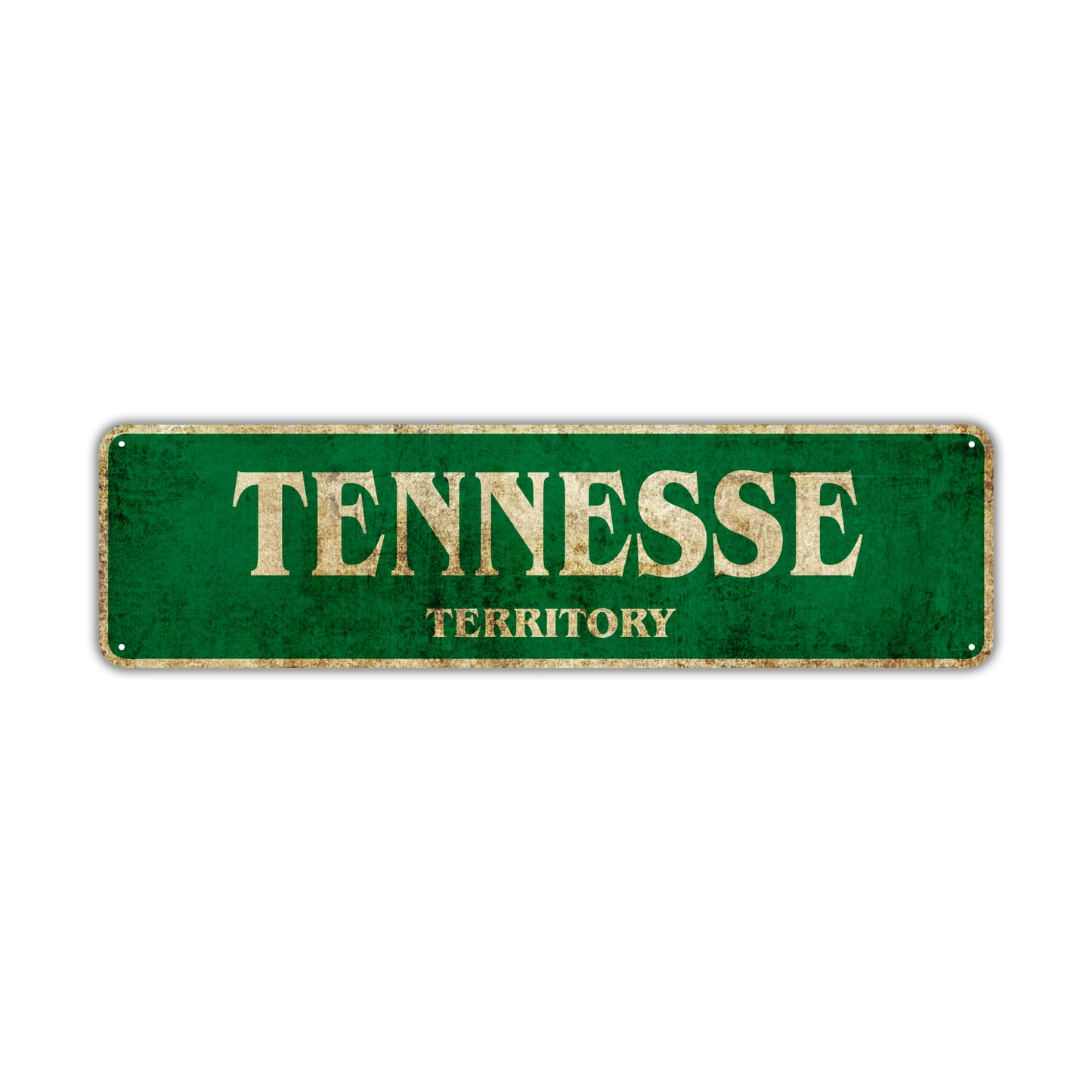 Tennessee Territory Vintage Retro Street Sign Rustic Metal Aluminum Decor Wall Man Shop Gift