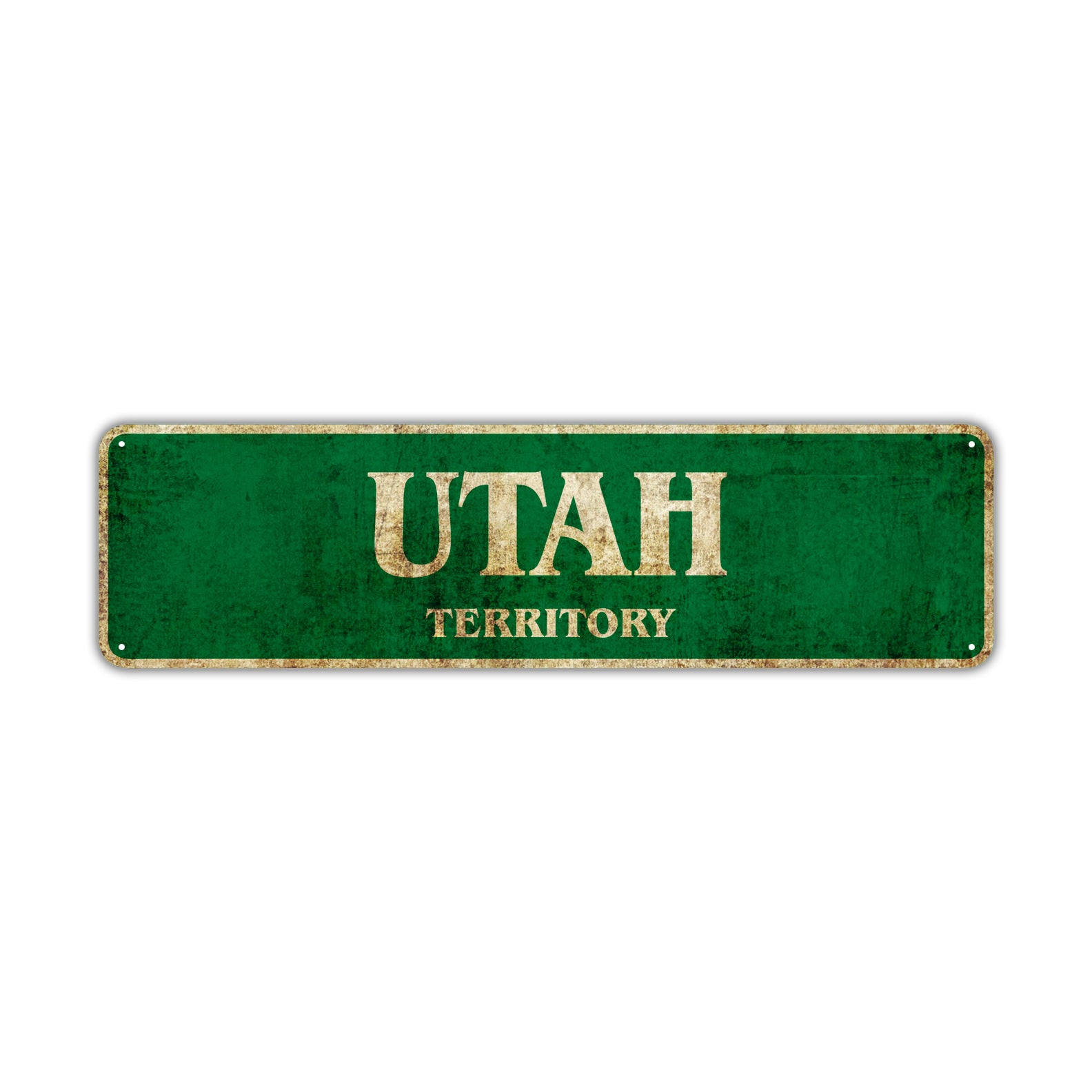 Utah Territory Vintage Retro Street Sign Rustic Metal Aluminum Decor Wall Man Shop Gift
