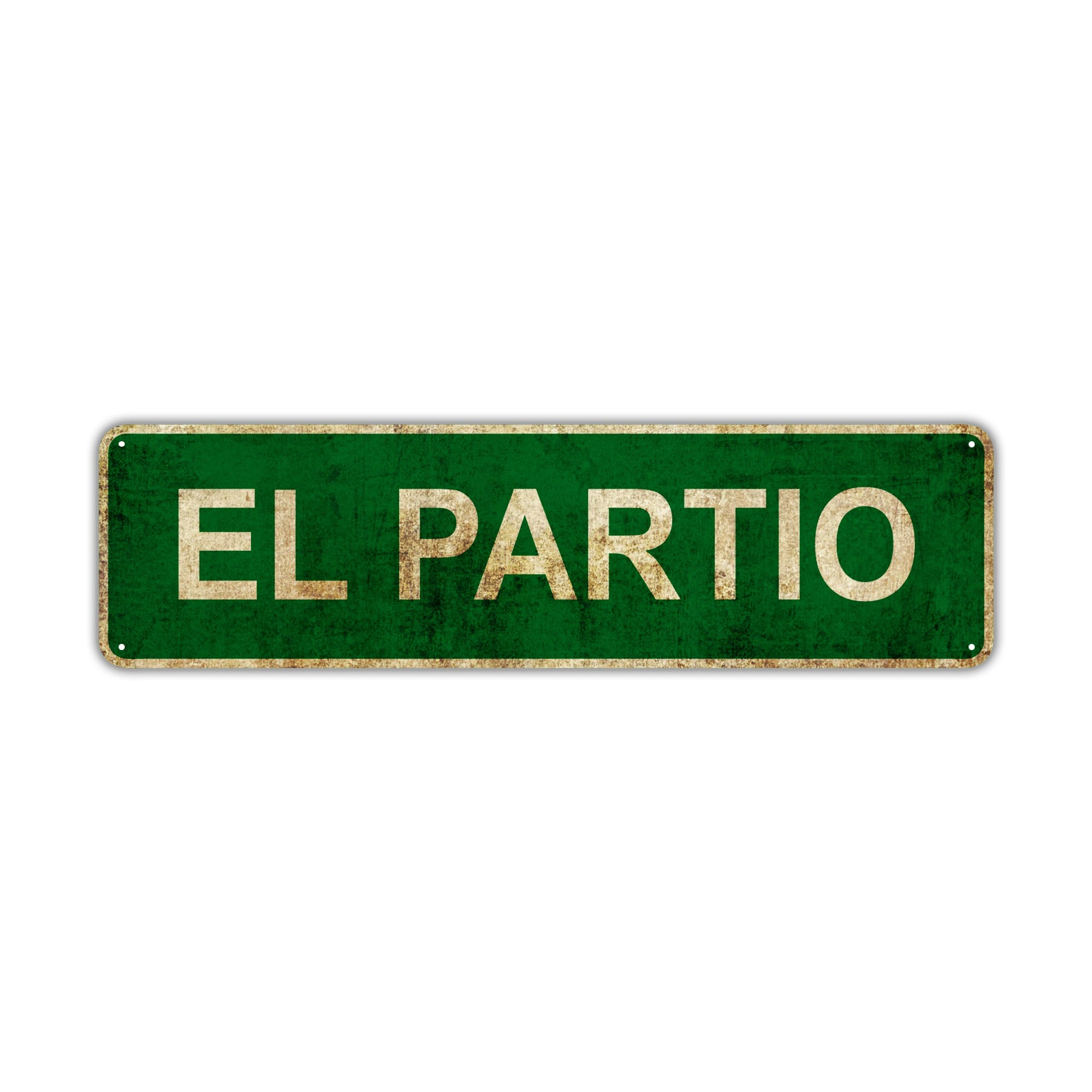 El Partio Vintage Retro Street Sign Rustic Metal Aluminum Decor Wall Man Shop Cave Bar Gift
