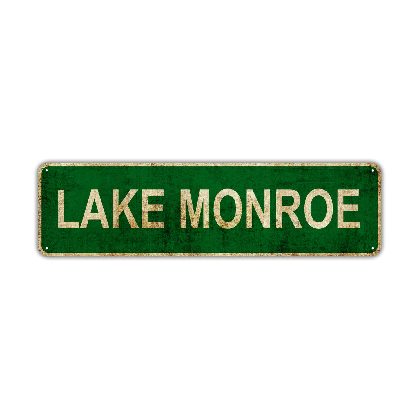 Lake Monroe Vintage Retro Street Novelty sign Rustic Metal Aluminum Decor Wall Man Shop Cave Bar Gift