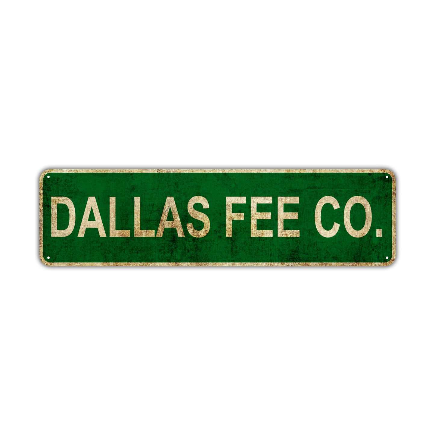 Dallas Fee Co. Vintage Retro Street Novelty Sign Rustic Metal Aluminum Decor Wall Man Shop Cave Bar Gift