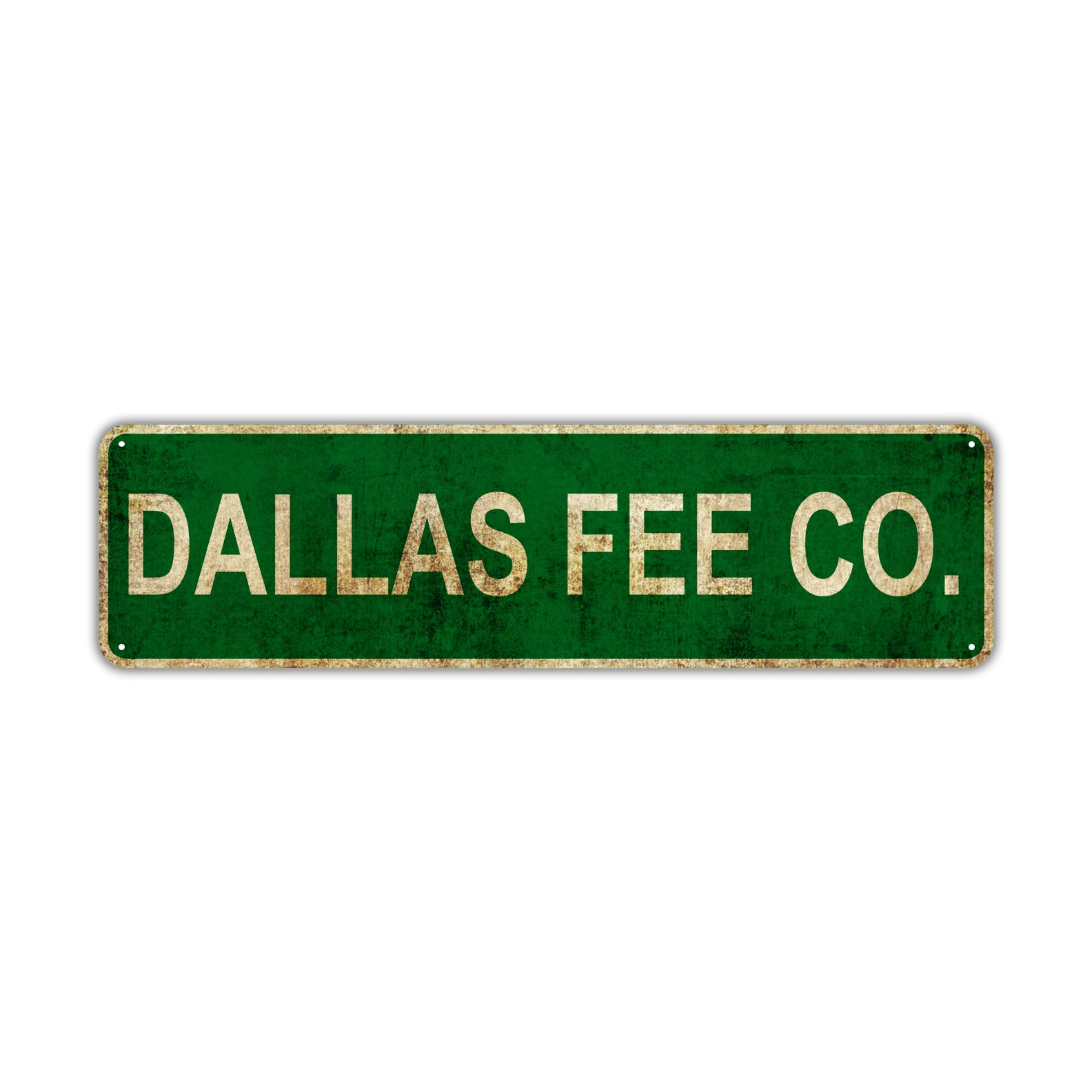Dallas Fee Co. Vintage Retro Street Novelty Sign Rustic Metal Aluminum Decor Wall Man Shop Cave Bar Gift