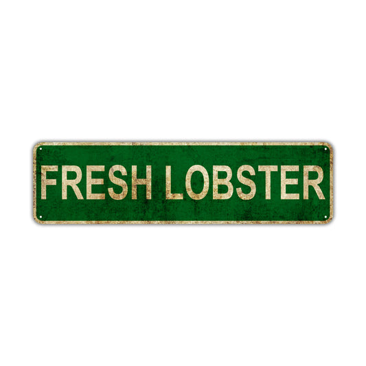 Fresh Lobster Vintage Retro Street Novelty Sign Rustic Metal Aluminum Decor Wall Man Shop Cave Bar Gift