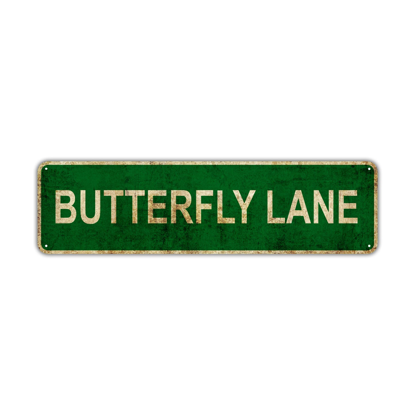 Butterfly Lane Vintage Retro Street Novelty Sign Rustic Metal Aluminum Decor Wall Man Shop Cave Bar Gift