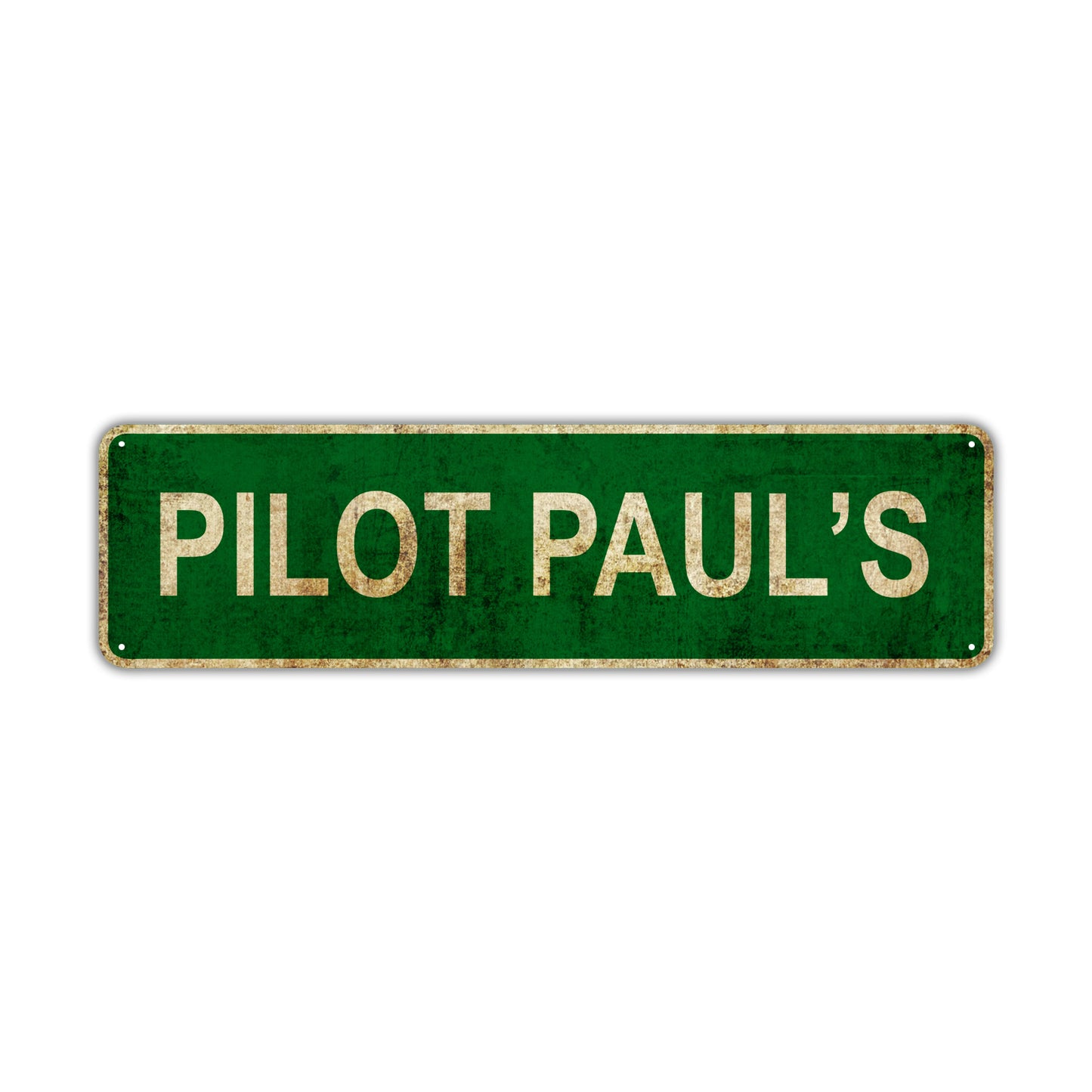Pilot Paul's Vintage Retro Street Novelty Sign Rustic Metal Aluminum Decor Wall Man Shop Cave Bar Gift