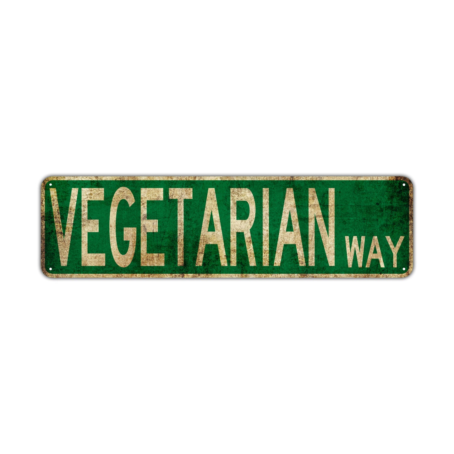 Vegetarian Way Vintage Retro Street Novelty Sign Rustic Metal Aluminum Decor Wall Man Shop Cave Bar Gift