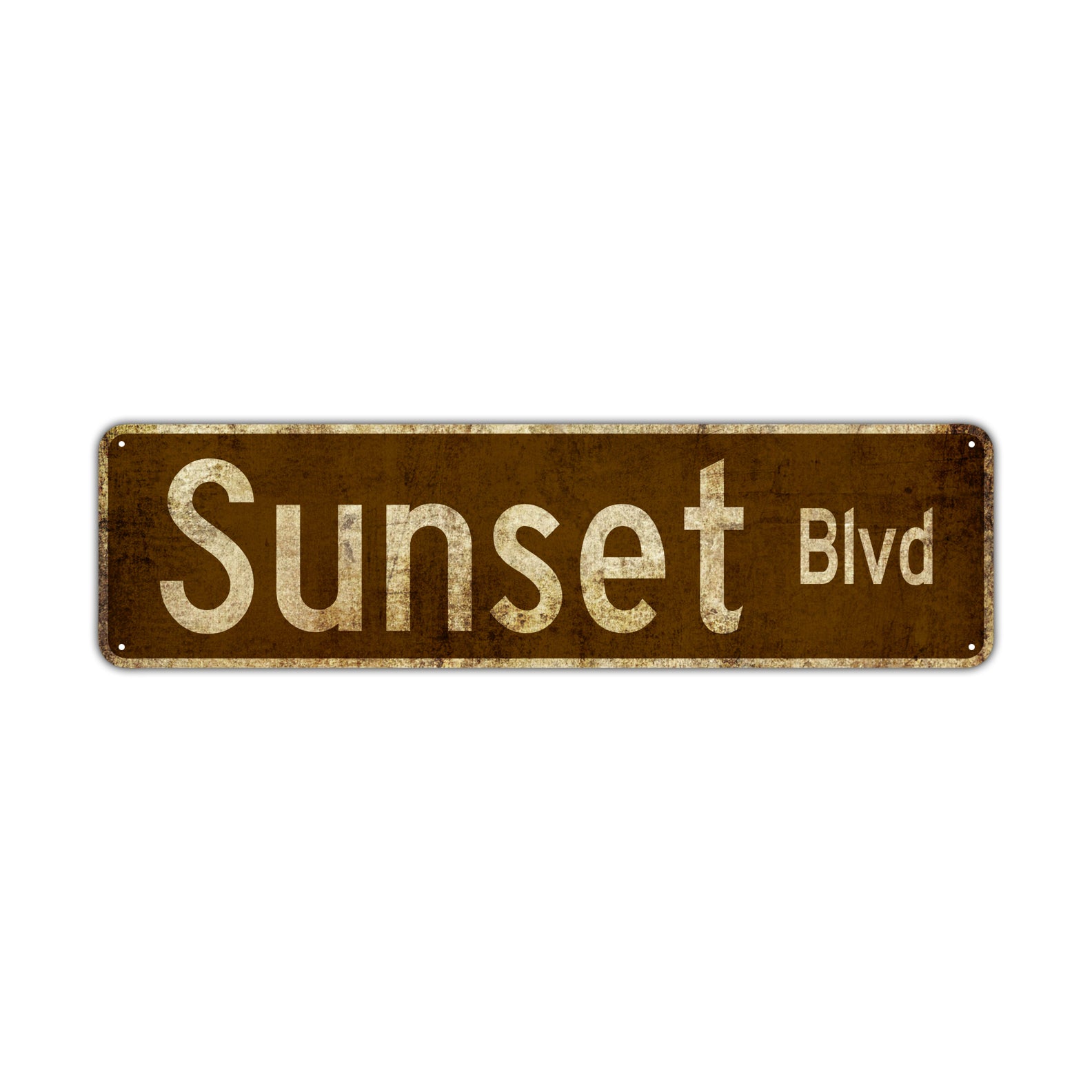 Sunset Blvd Vintage Retro Street Novelty Sign Rustic Metal Aluminum Decor Wall Man Shop Cave Bar Gift