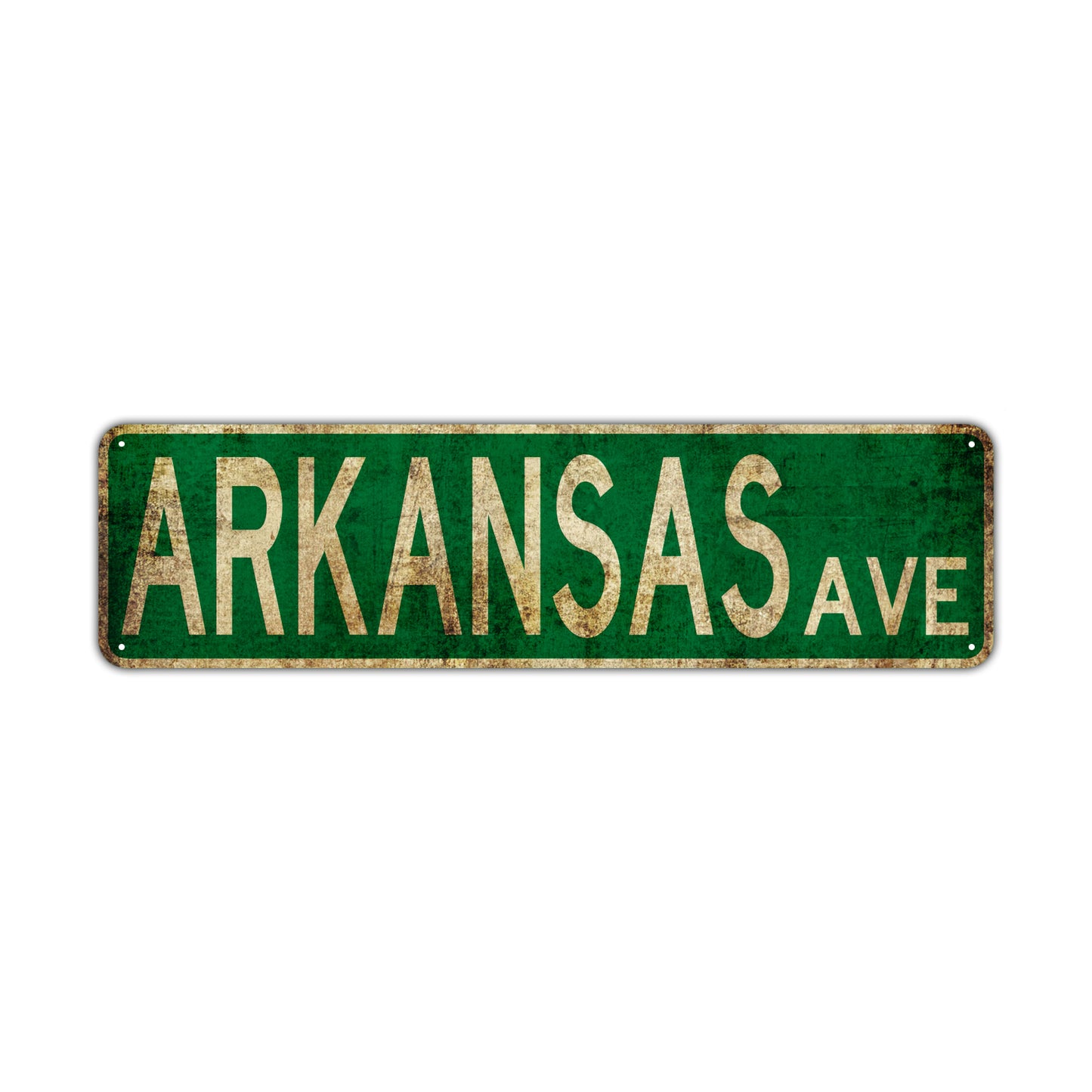 Arkansas Ave Vintage Retro Street Novelty Sign Rustic Metal Aluminum Decor Wall Man Shop Cave Bar Gift