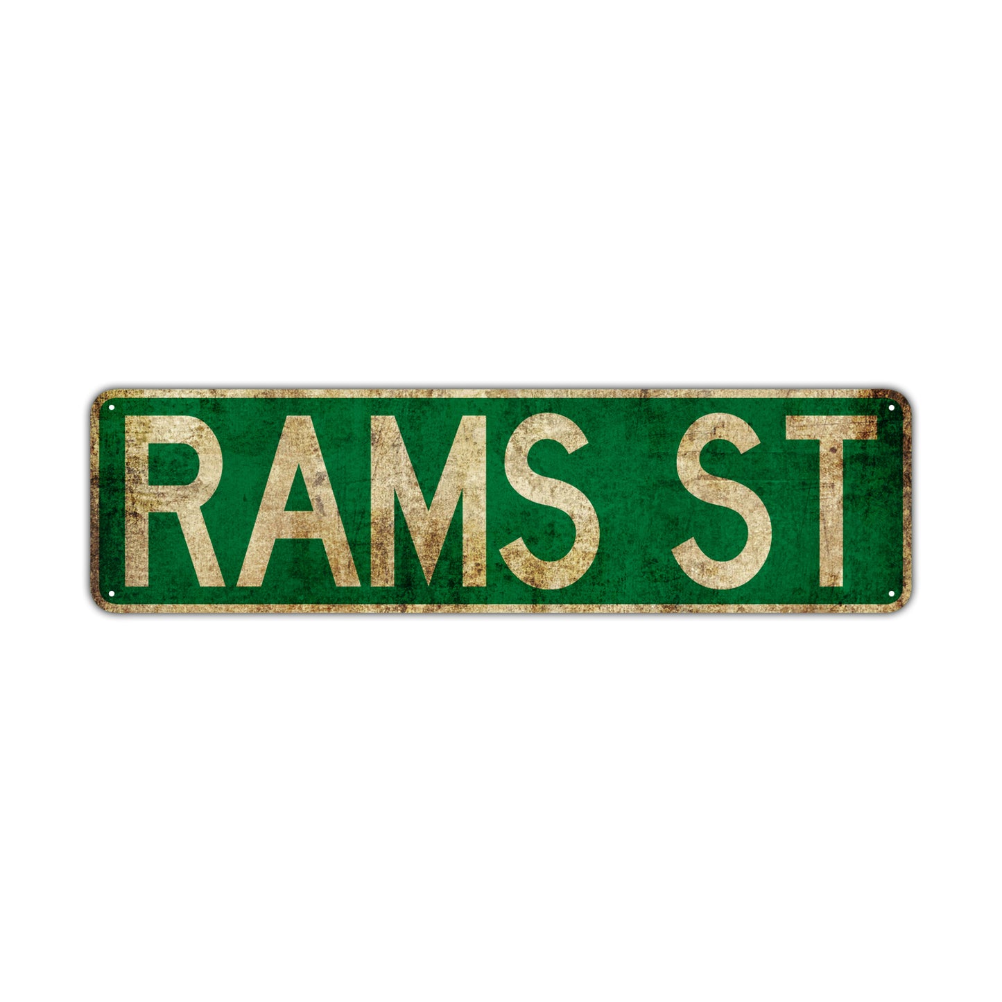 Rams St Vintage Retro Street Novelty Sign Rustic Metal Aluminum Decor Wall Man Shop Cave Bar Gift