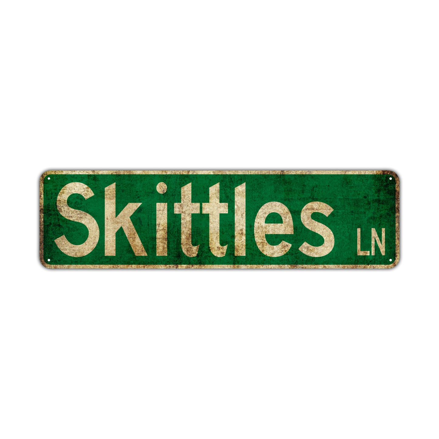 Skittles Ln Vintage Retro Street Novelty Sign Rustic Metal Aluminum Decor Wall Man Shop Cave Bar Gift