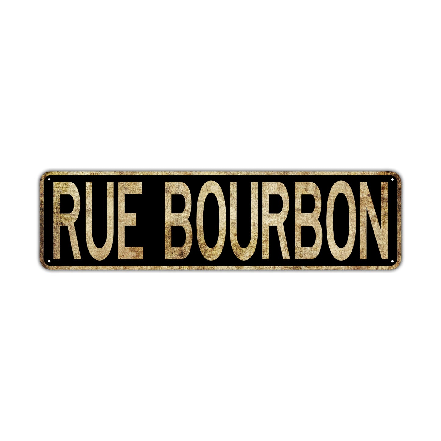 Rue Bourbon Vintage Retro Street Novelty Sign Rustic Metal Aluminum Decor Wall Man Shop Cave Bar Gift