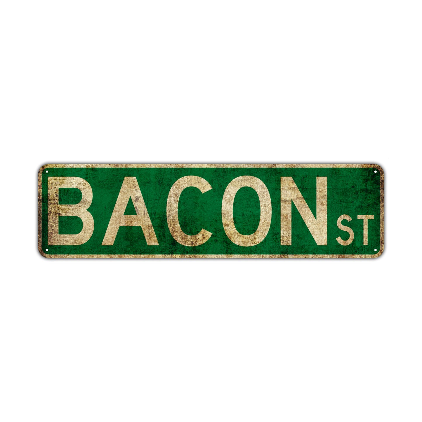 Bacon St Vintage Retro Street Novelty Sign Rustic Metal Aluminum Decor Wall Man Shop Cave Bar Gift