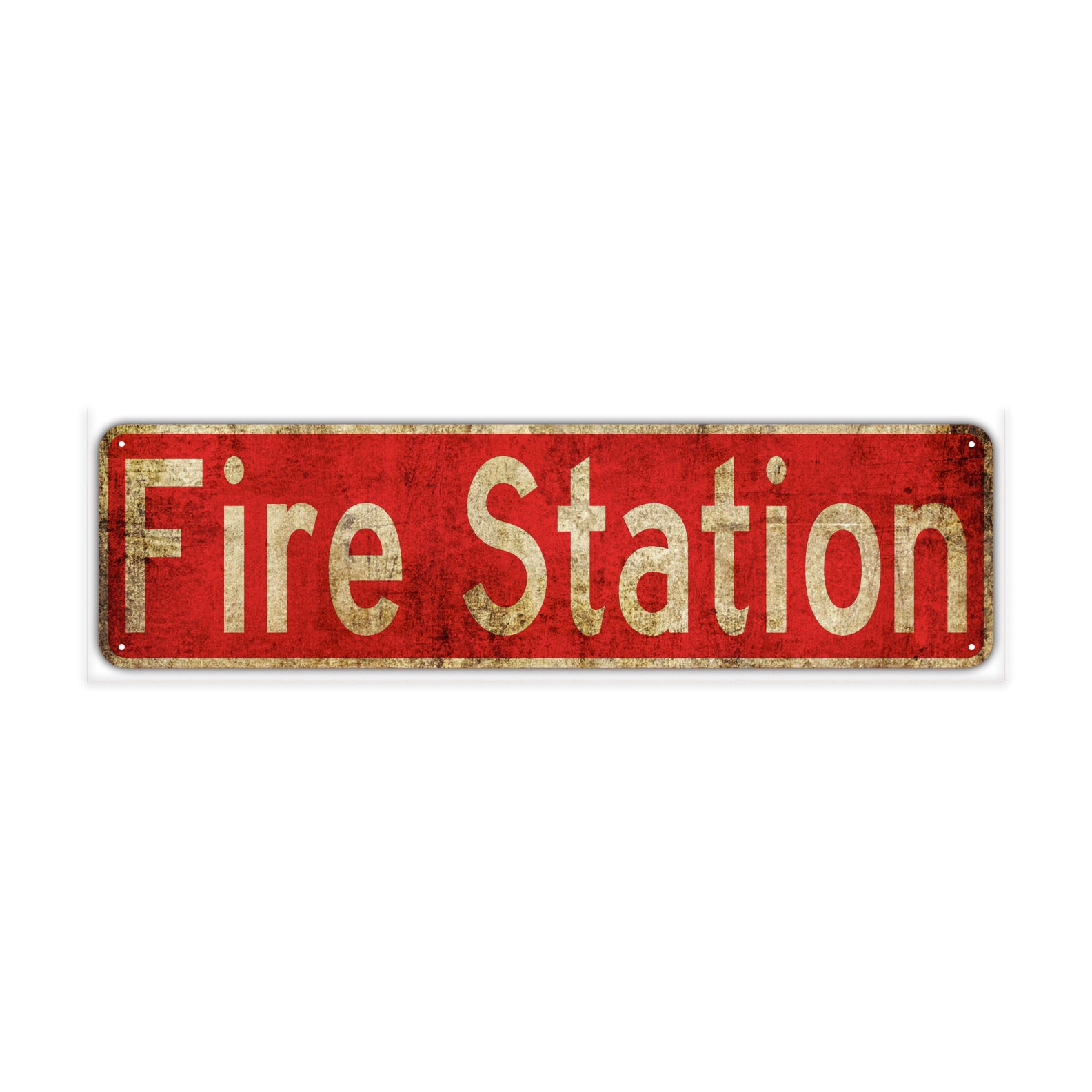 Fire Station Vintage Retro Street Novelty Sign Rustic Metal Aluminum Decor Wall Man Shop Cave Bar Gift