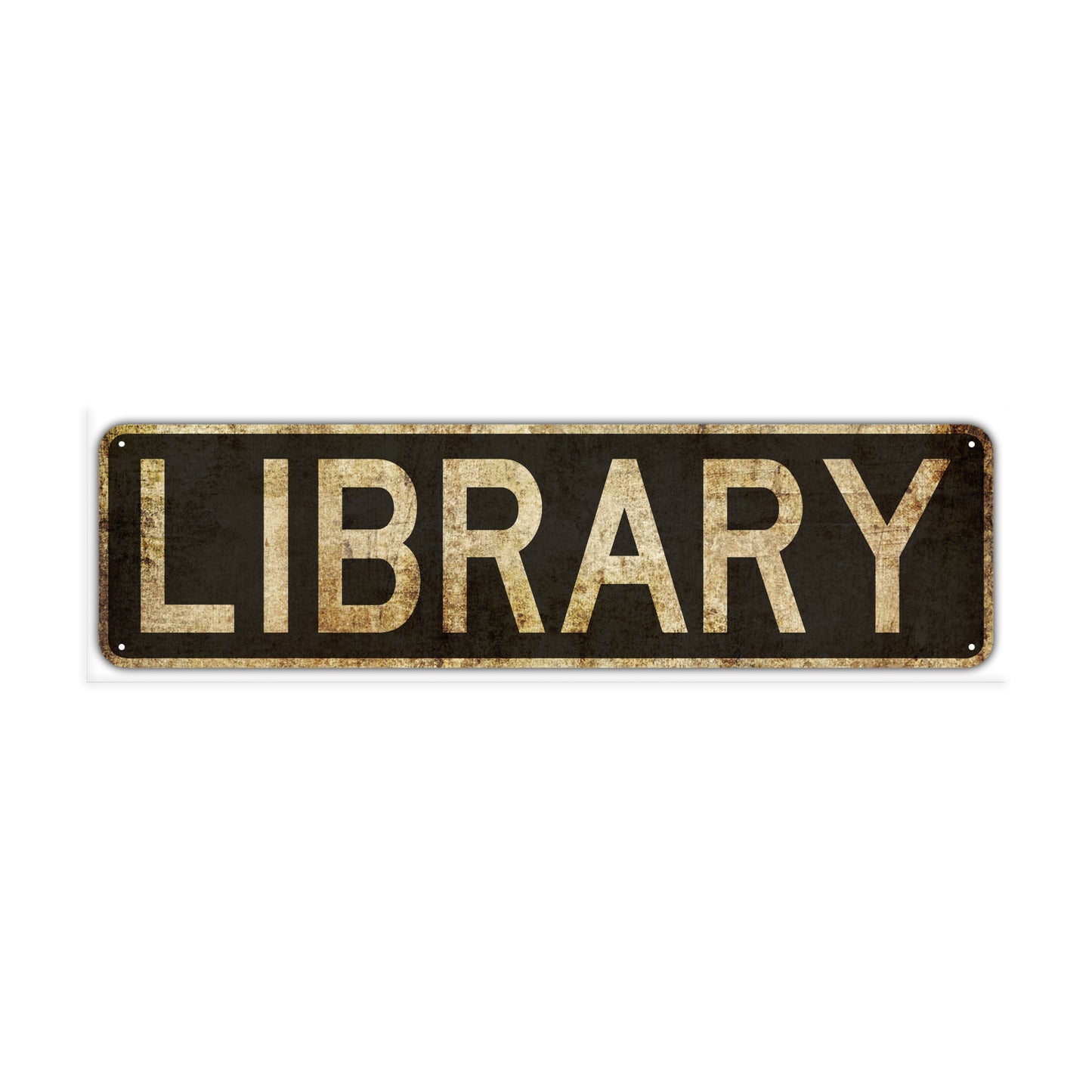 Library Vintage Retro Street Novelty Sign Rustic Metal Aluminum Decor Wall Man Shop Cave Bar Gift