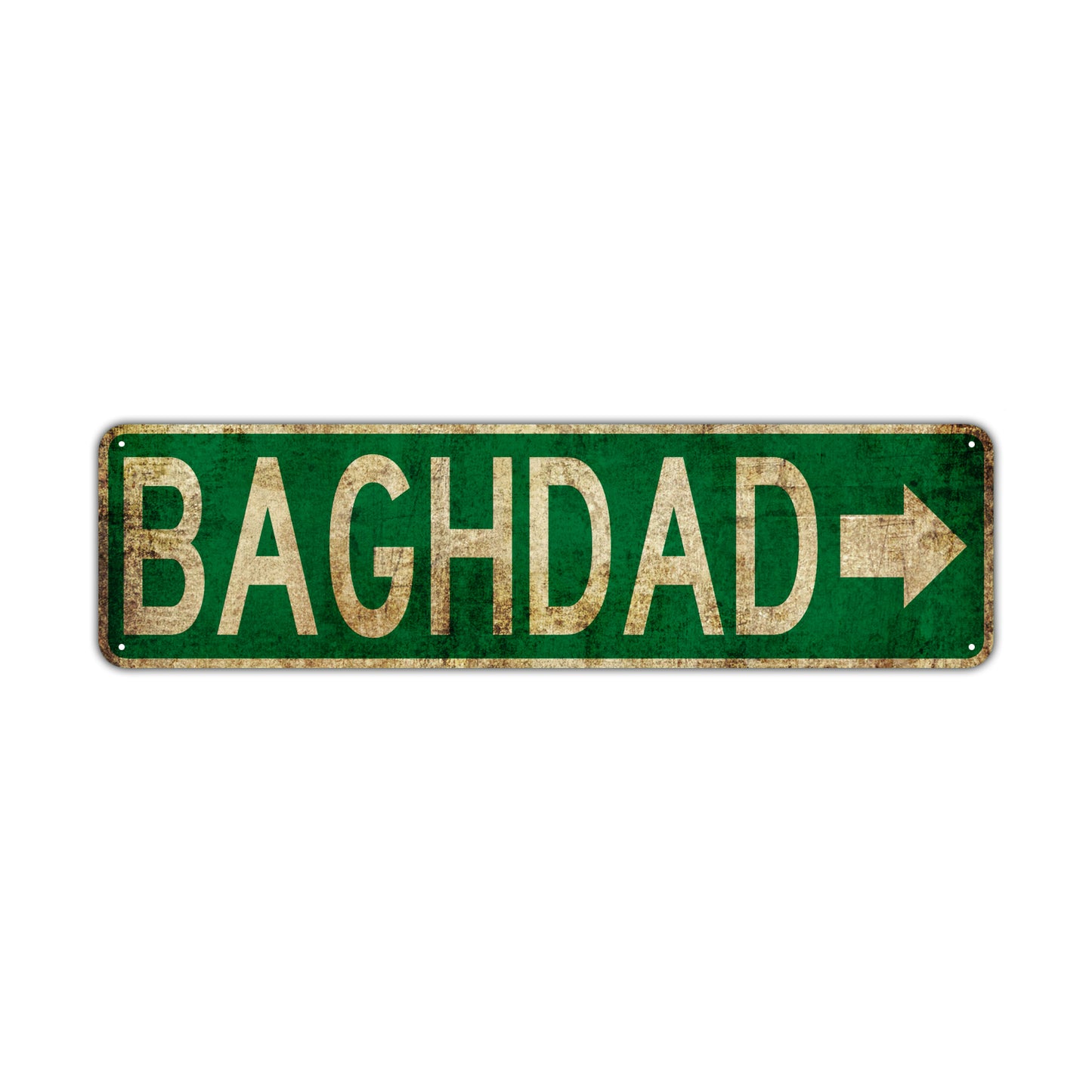 Baghdad Vintage Retro Street Novelty Sign Rustic Metal Aluminum Decor Wall Man Shop Cave Bar Gift