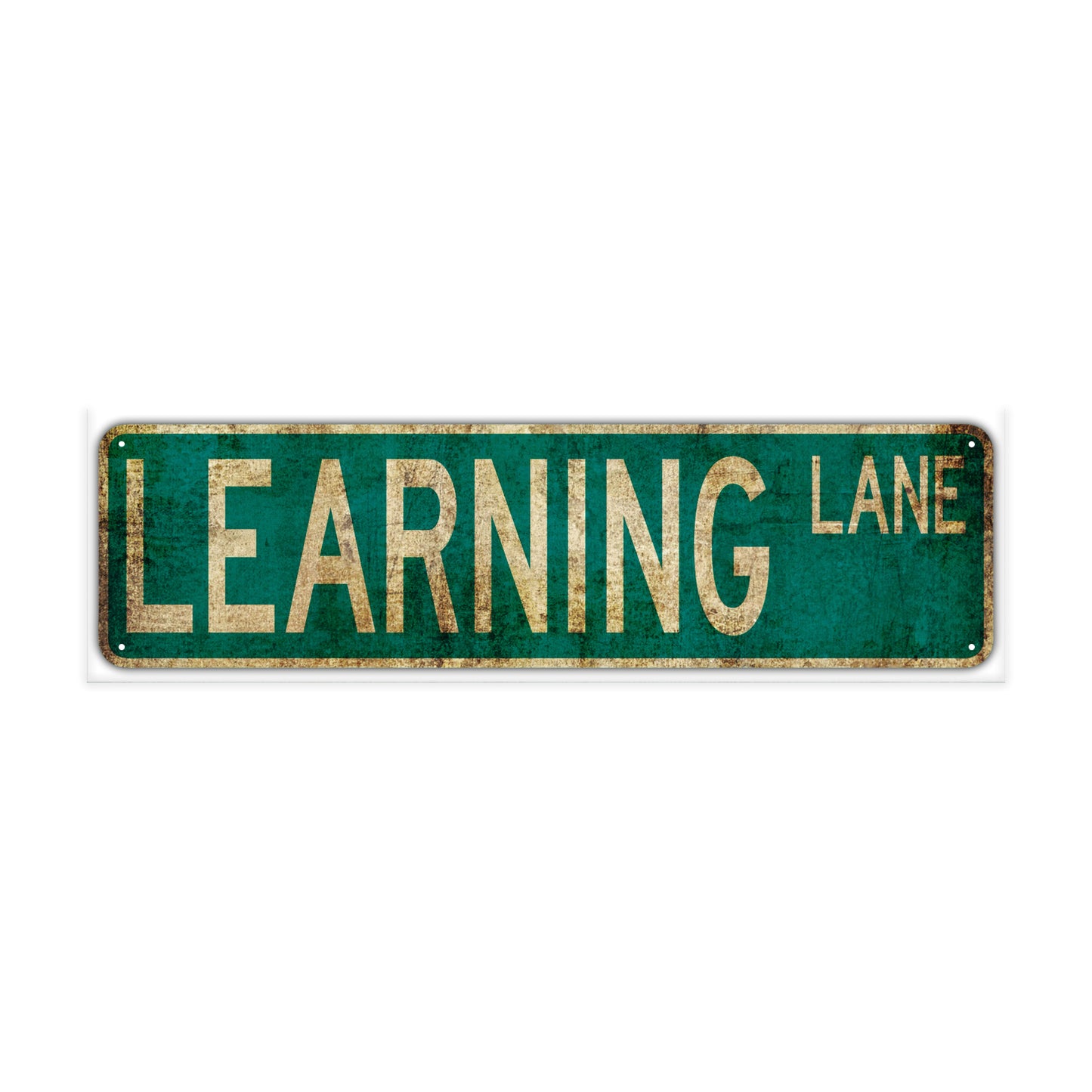 Learning Lane Vintage Retro Street Novelty Sign Rustic Metal Aluminum Decor Wall Man Shop Cave Bar Gift