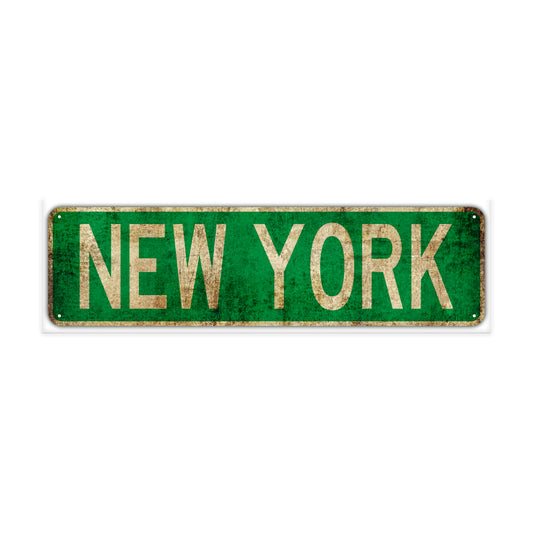 New York Vintage Retro Street Novelty Sign Rustic Metal Aluminum Decor Wall Man Shop Cave Bar Gift